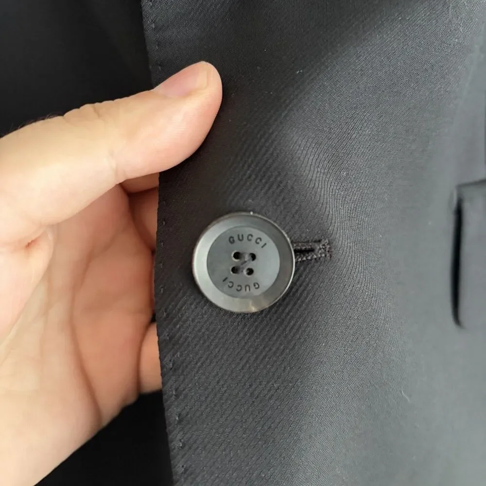 Gucci Uniform Mens Black Suit Jacket Size 52 (42R US)